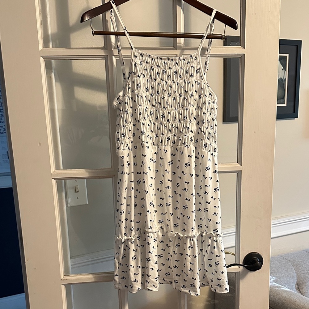 White and Blue Patterned Sundress